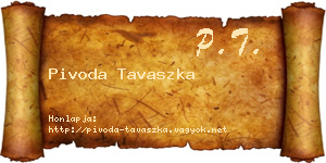 Pivoda Tavaszka névjegykártya
